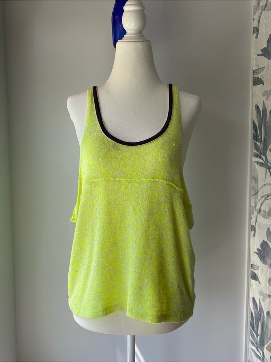 Free People Tops - Free People Sporty Beachy Neon Yellow Marl Knit Racerback Tank Top xs
